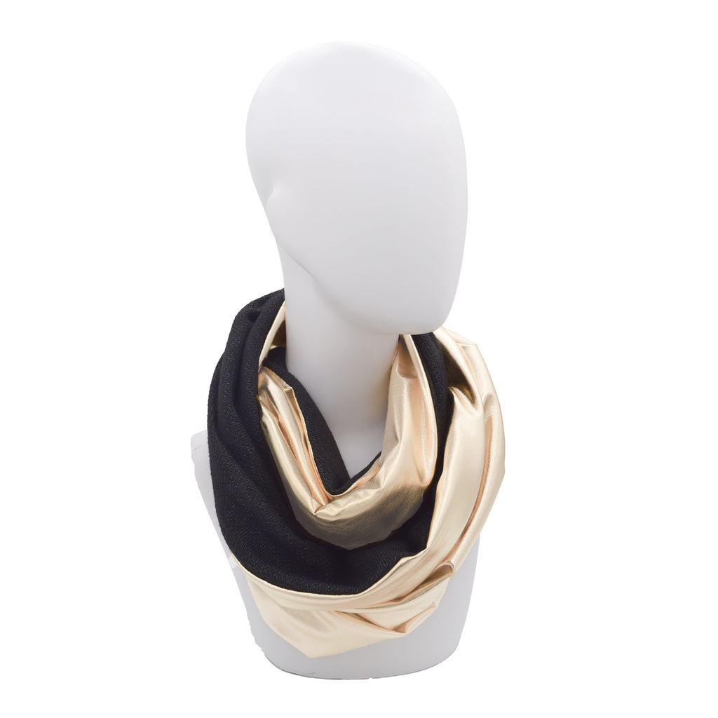 TIFFANY GOLD: Χειροποίητο φουλάρι infinity metallics, χρυσαφί