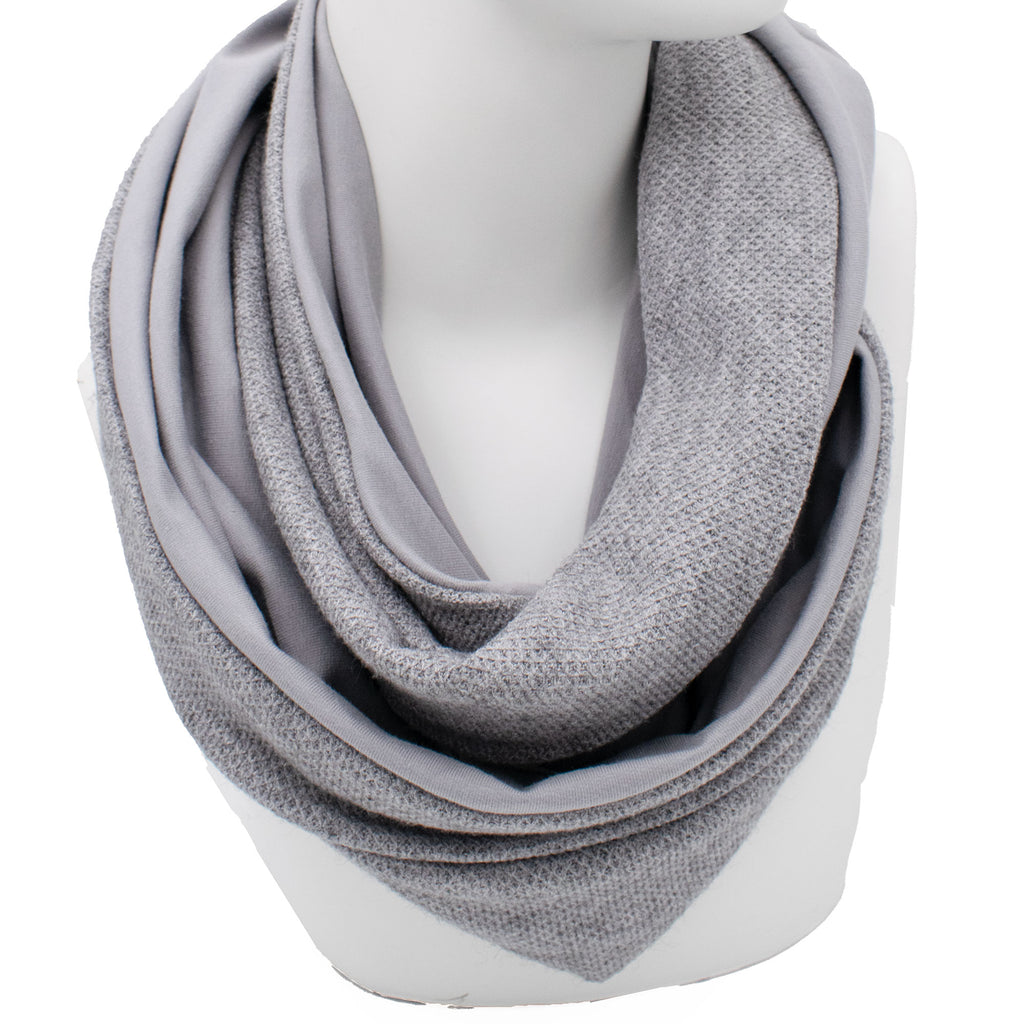 VISCOSE GREY: Χειροποίητο φουλάρι infinity βισκόζ, βαμβακερό, γκρι