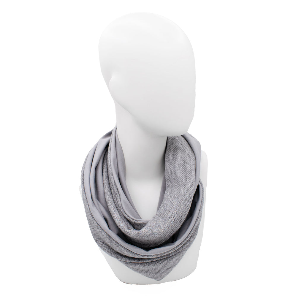 VISCOSE GREY: Χειροποίητο φουλάρι infinity βισκόζ, βαμβακερό, γκρι
