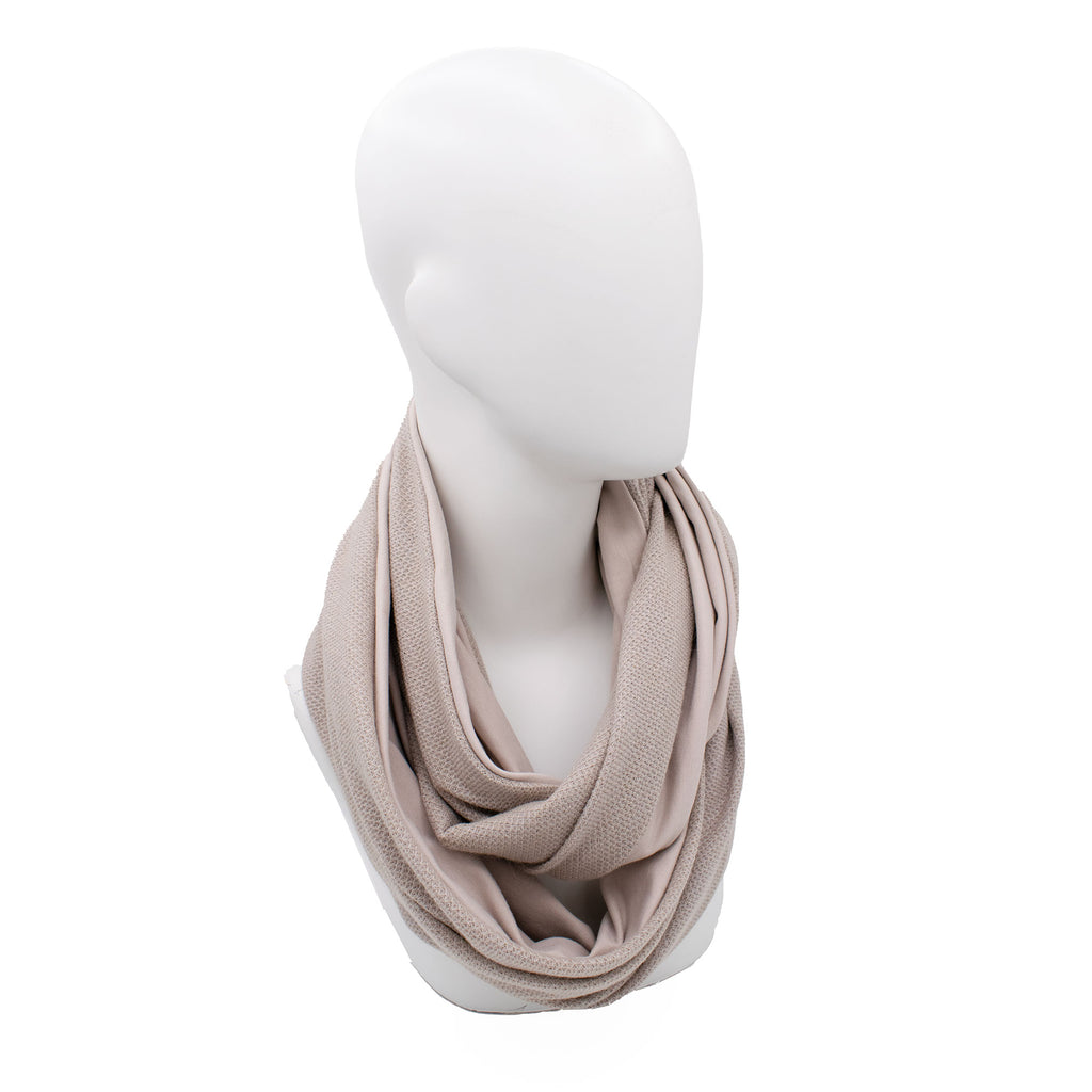 VISCOSE LATTE: Χειροποίητο φουλάρι infinity βισκόζ, βαμβακερό, λατε
