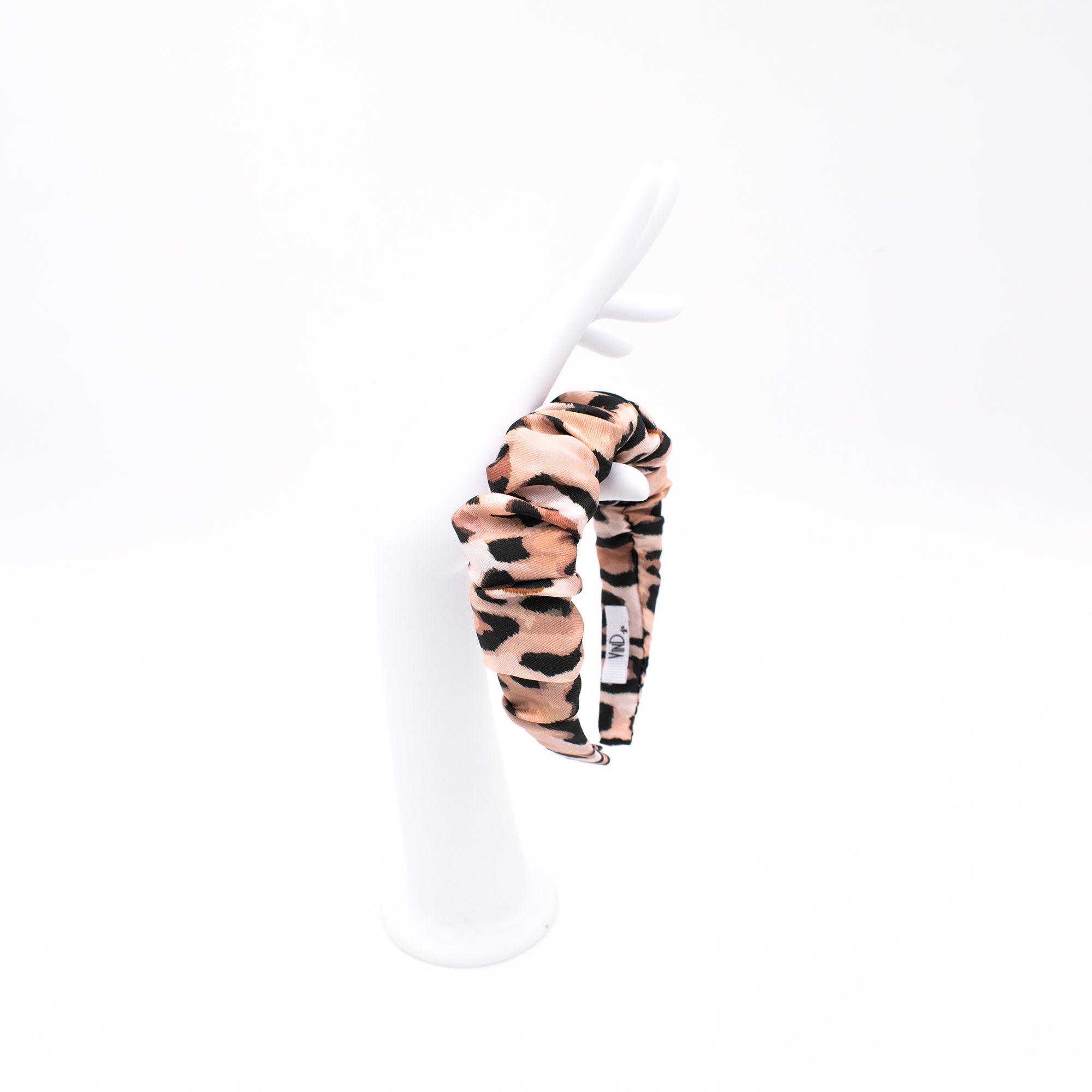 HAFSA: Χειροποίητη στέκα, σατεν, scrunchie coffee, beige, black