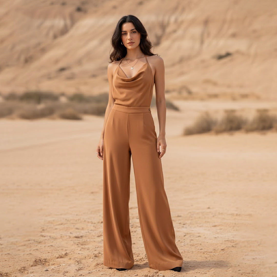 DESERT SAND CLASSIC PANTS: Χειροποίητη κλασική παντελόνα, βισκόζ