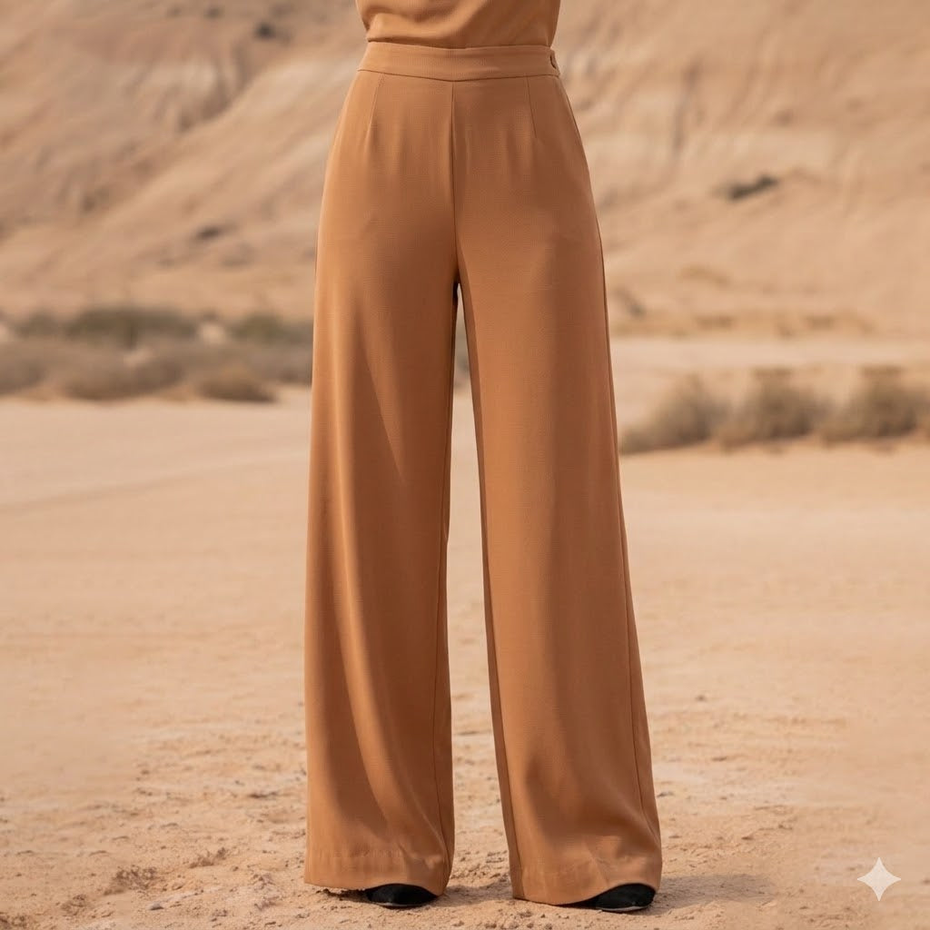 DESERT SAND CLASSIC PANTS: Χειροποίητη κλασική παντελόνα, βισκόζ