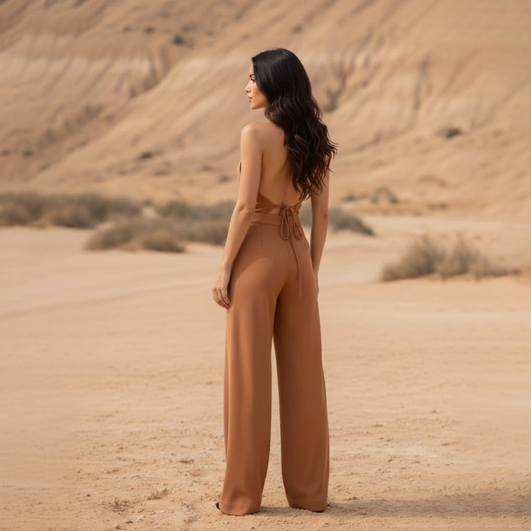 DESERT SAND CLASSIC PANTS: Χειροποίητη κλασική παντελόνα, βισκόζ