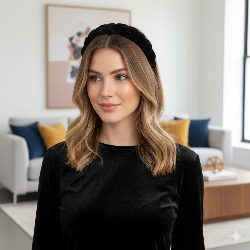 Βελούδινες Στέκες | Velvet headbands – Black