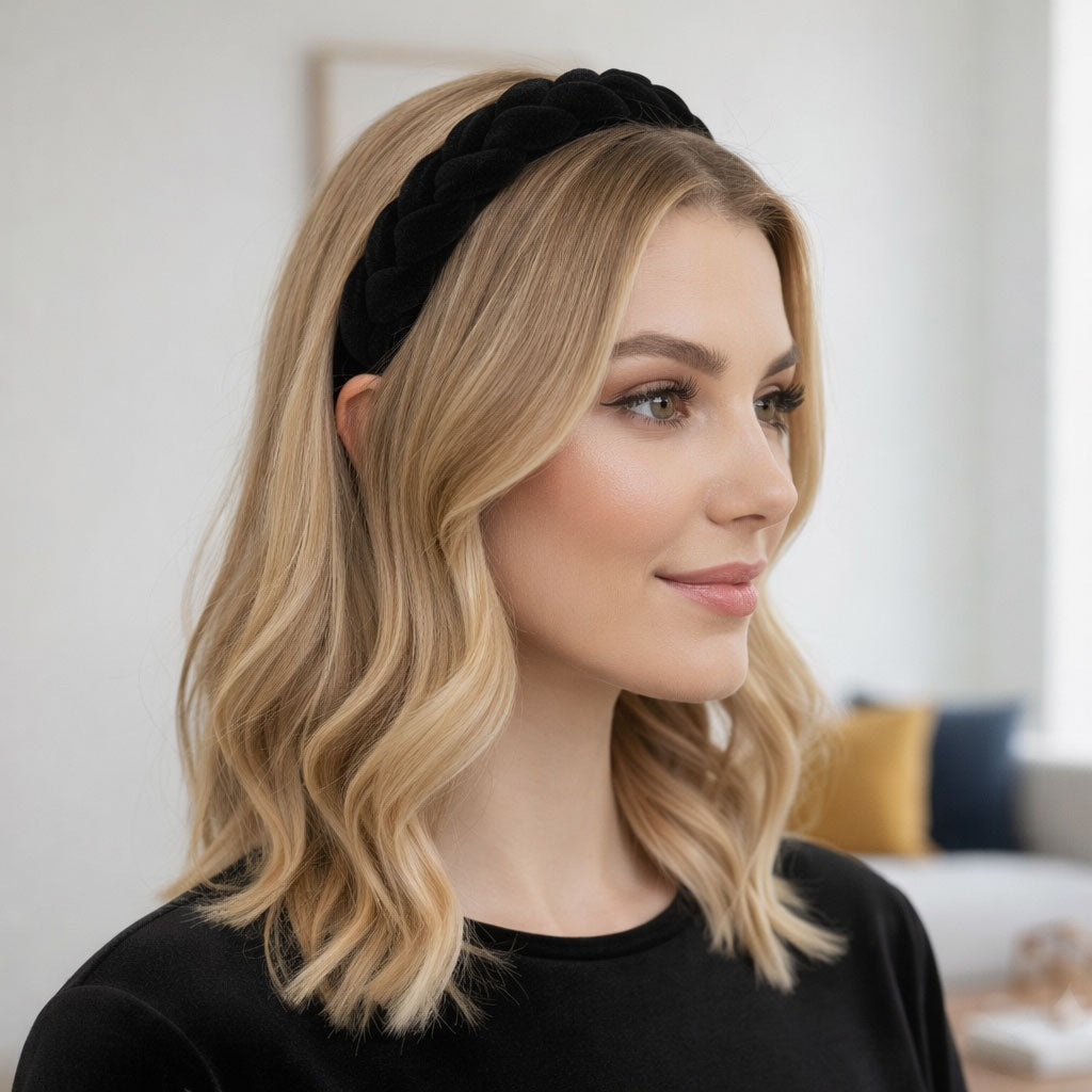 Βελούδινες Στέκες | Velvet headbands - Black