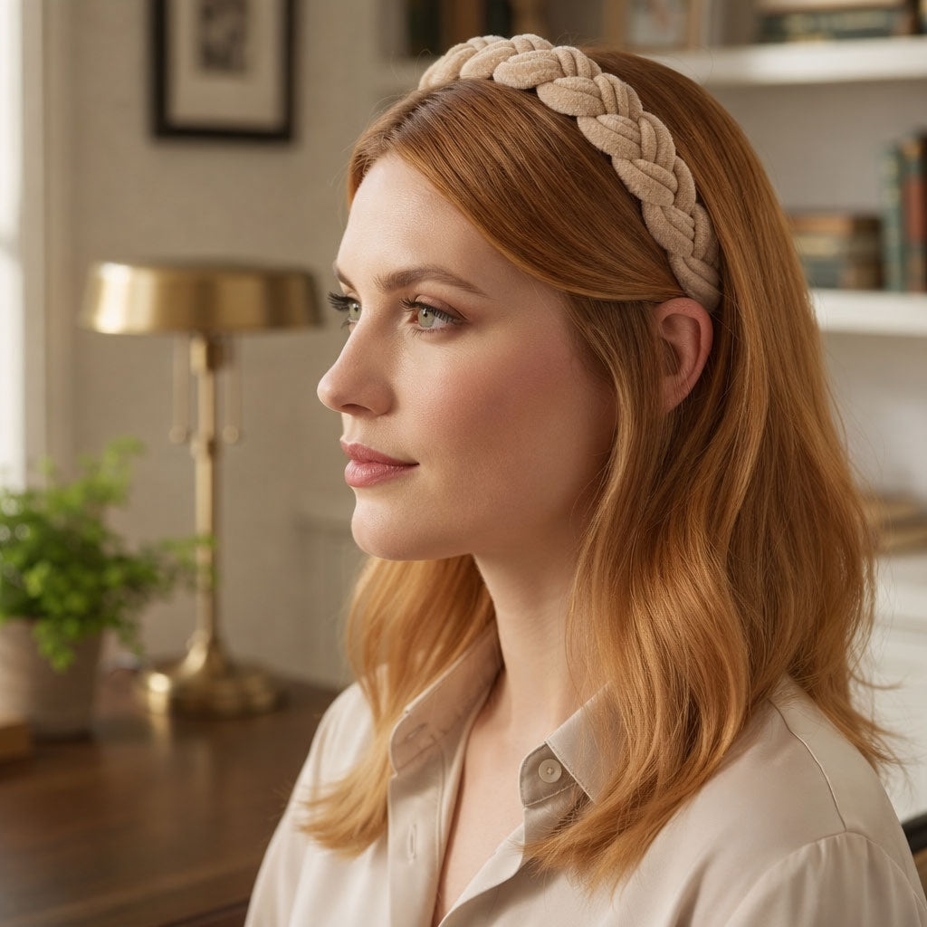 Βελούδινες Στέκες | Velvet headbands - Latte