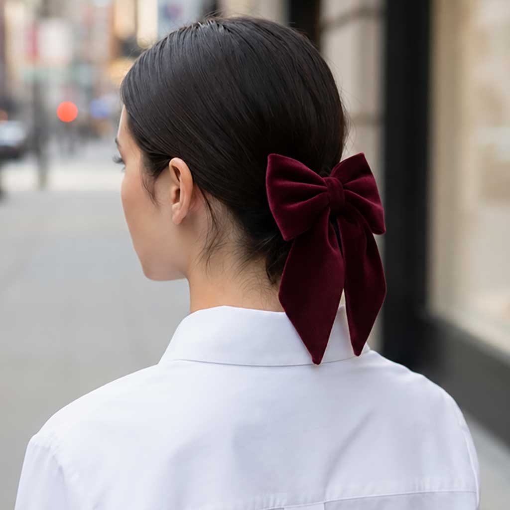 Βελούδινοι Φιόγκοι | Velvet Hair Bows – Bordeaux
