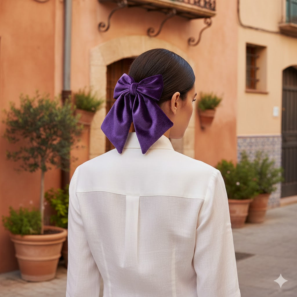 Βελούδινοι Φιόγκοι | Velvet Hair Bows – Purple