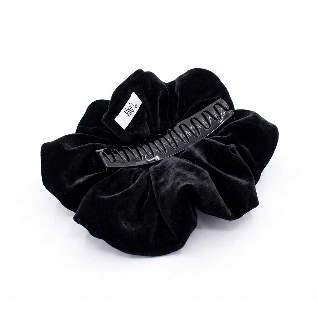 Βελούδινο Κλαμερ | Velvet Hair Claw Clip – Black
