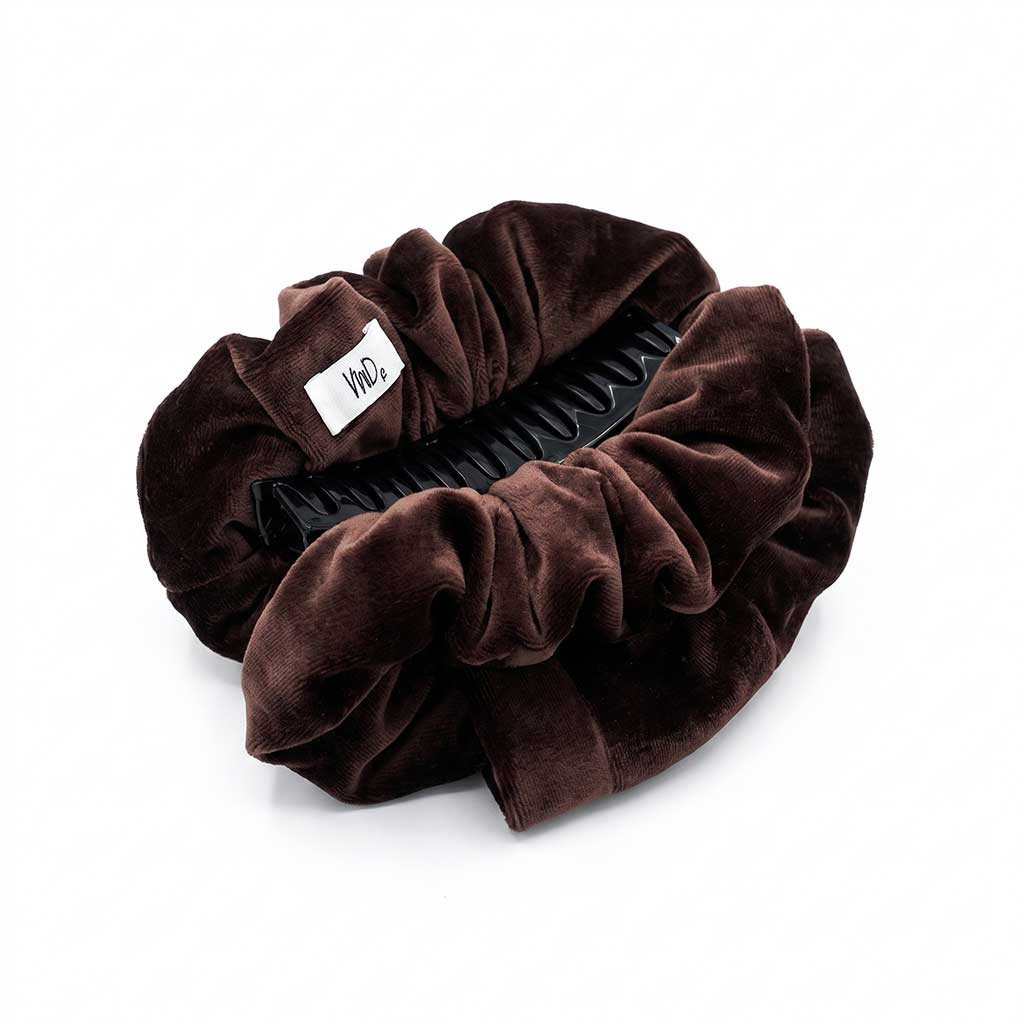 Βελούδινο Κλαμερ | Velvet Hair Claw Clip – Coffee
