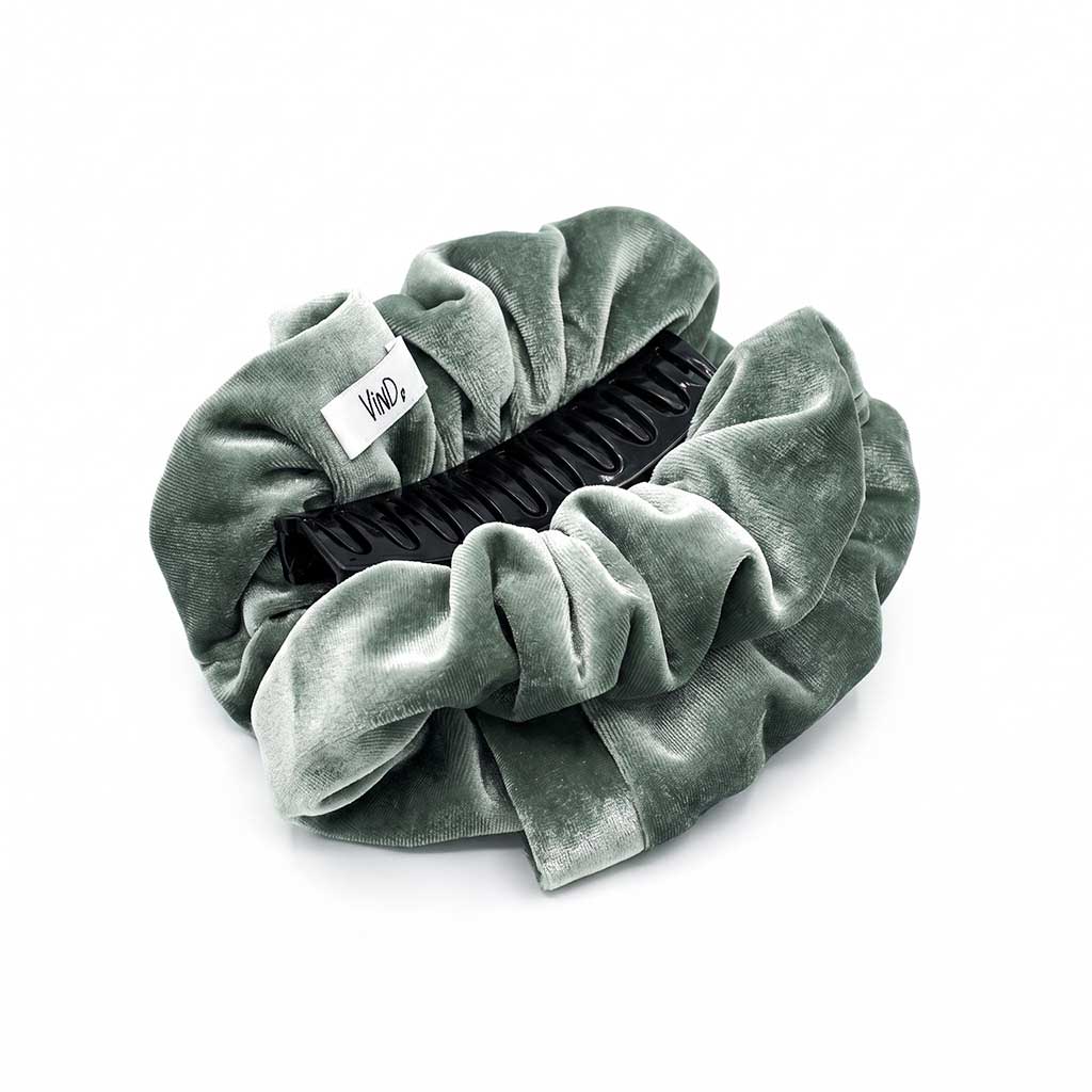 Βελούδινο Κλαμερ | Velvet Hair Claw Clip – Mint