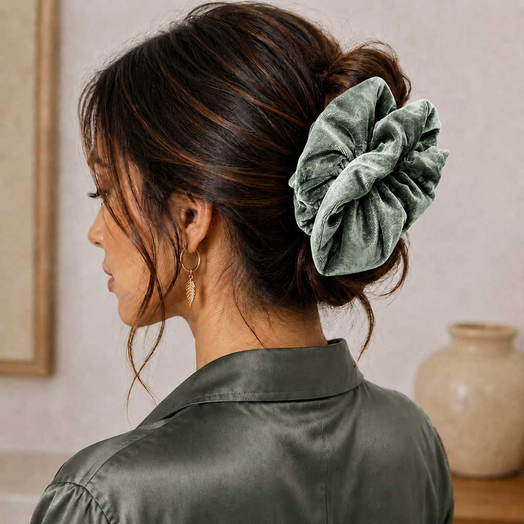 Βελούδινο Κλαμερ | Velvet Hair Claw Clip - Mint