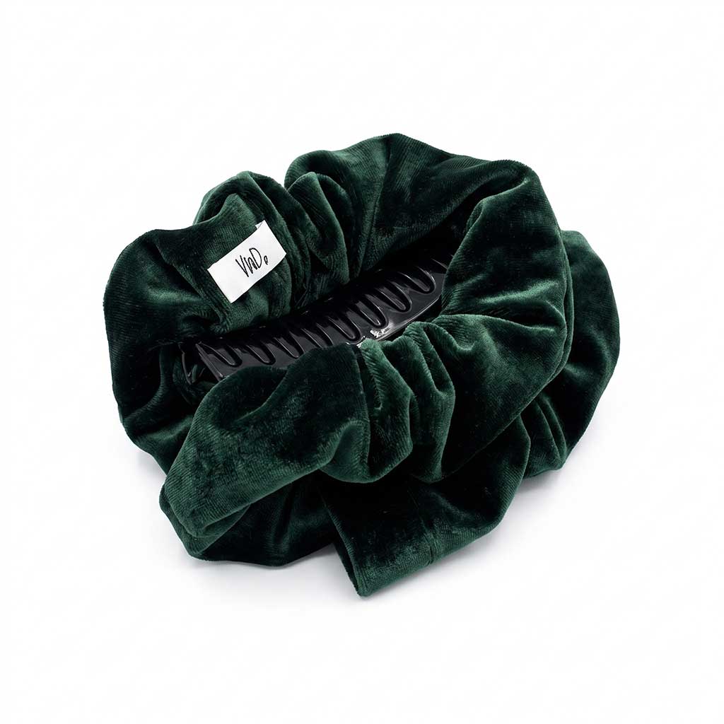 Βελούδινο Κλαμερ | Velvet Hair Claw Clip – Green