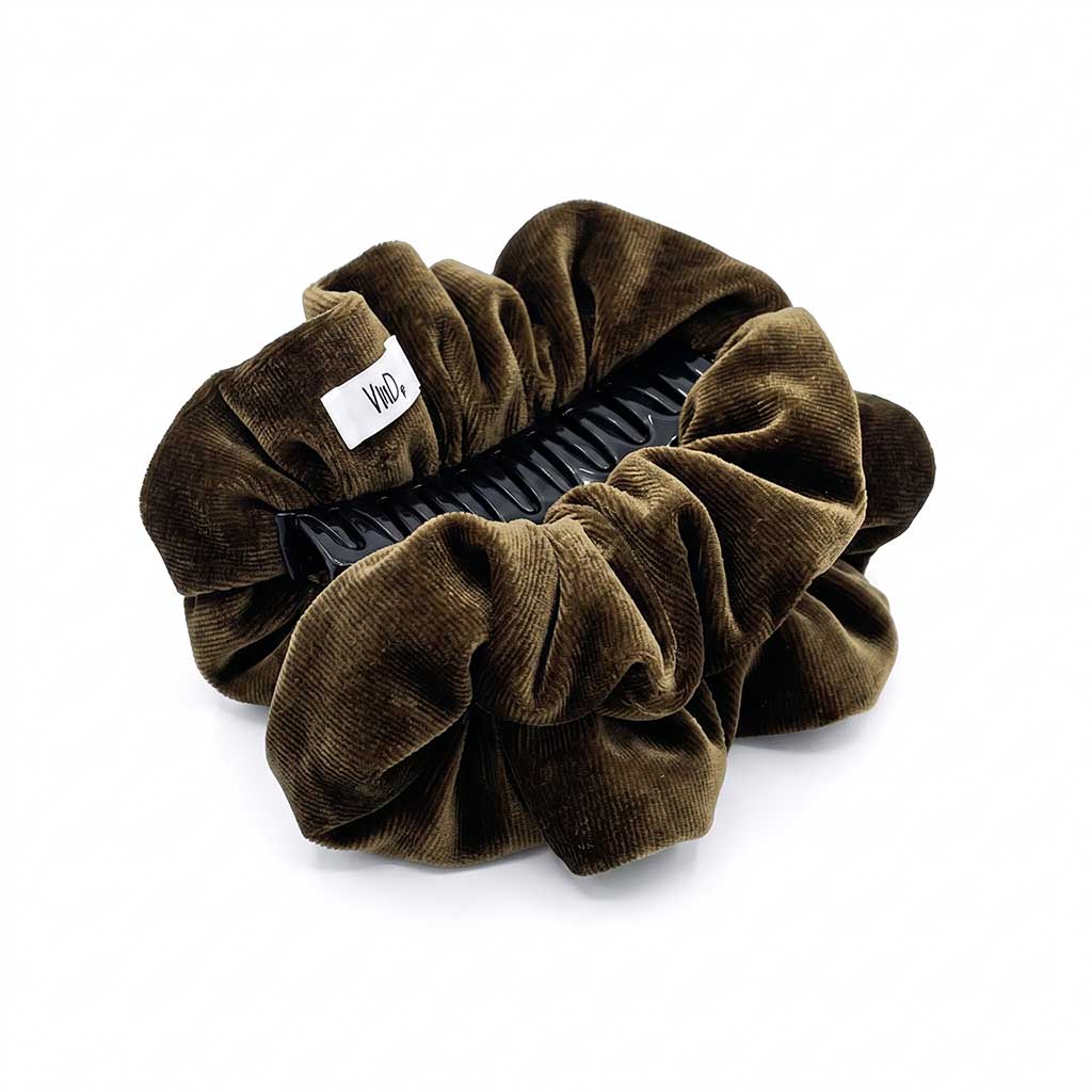 Βελούδινο Κλαμερ | Velvet Hair Claw Clip – Moss Green