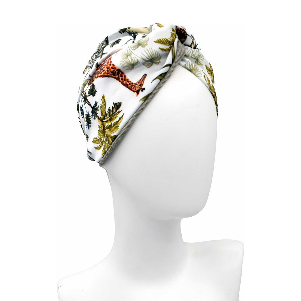 MEEKA:  Bandana κορδέλα μαλλιών, με palm trees, zebra, giraffe και elephant pattern