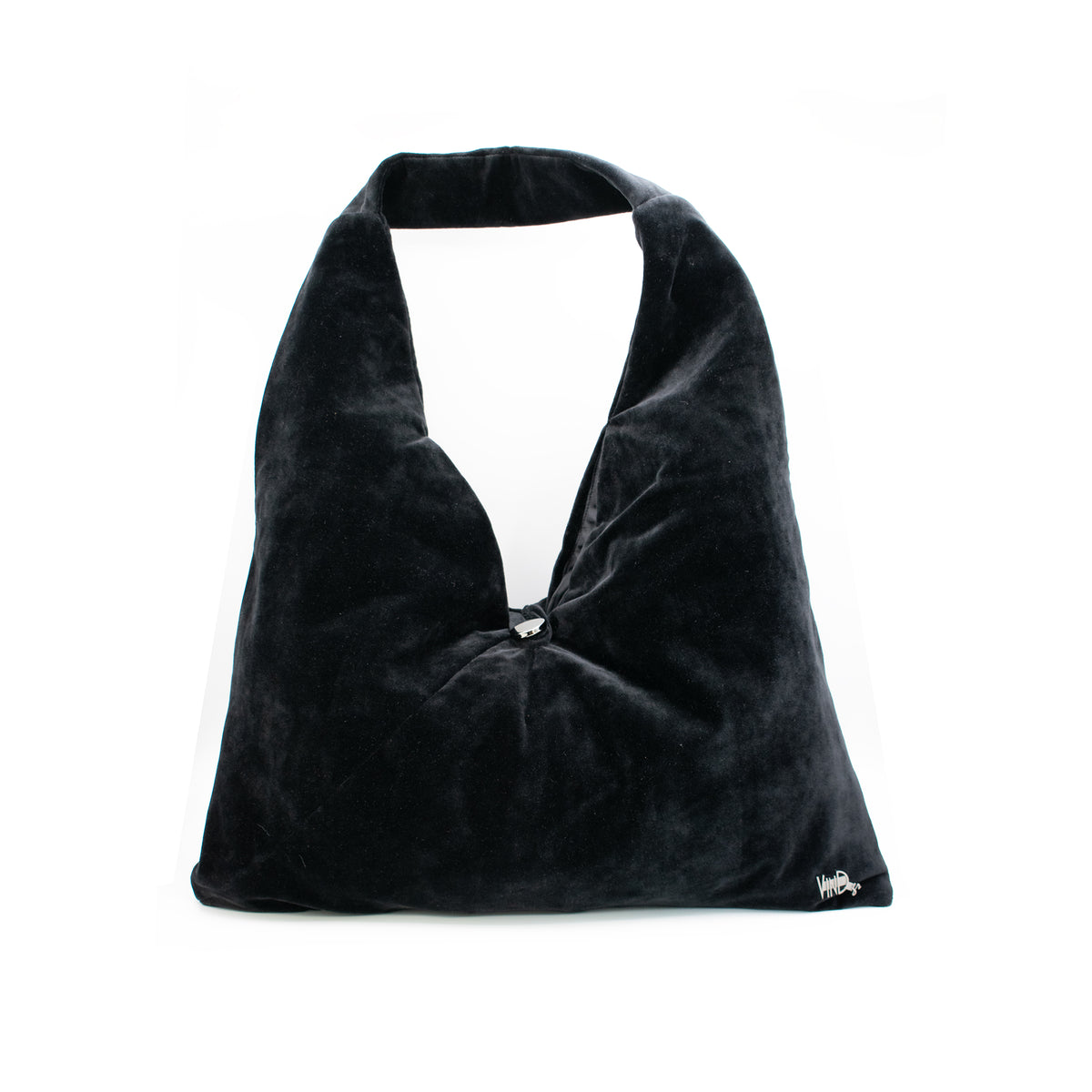 OVERSIZED | Χειροποίητη Βελούδινη Τσάντα Ώμου Shopper - Black