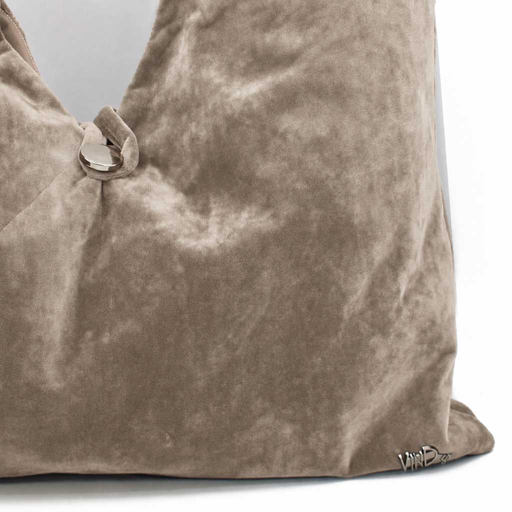 OVERSIZED | Χειροποίητη Βελούδινη Τσάντα Ώμου Shopper - Elephant