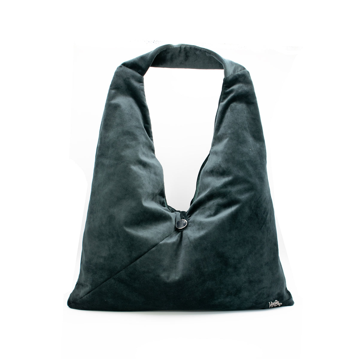 OVERSIZED | Χειροποίητη Βελούδινη Τσάντα Ώμου Shopper - Green
