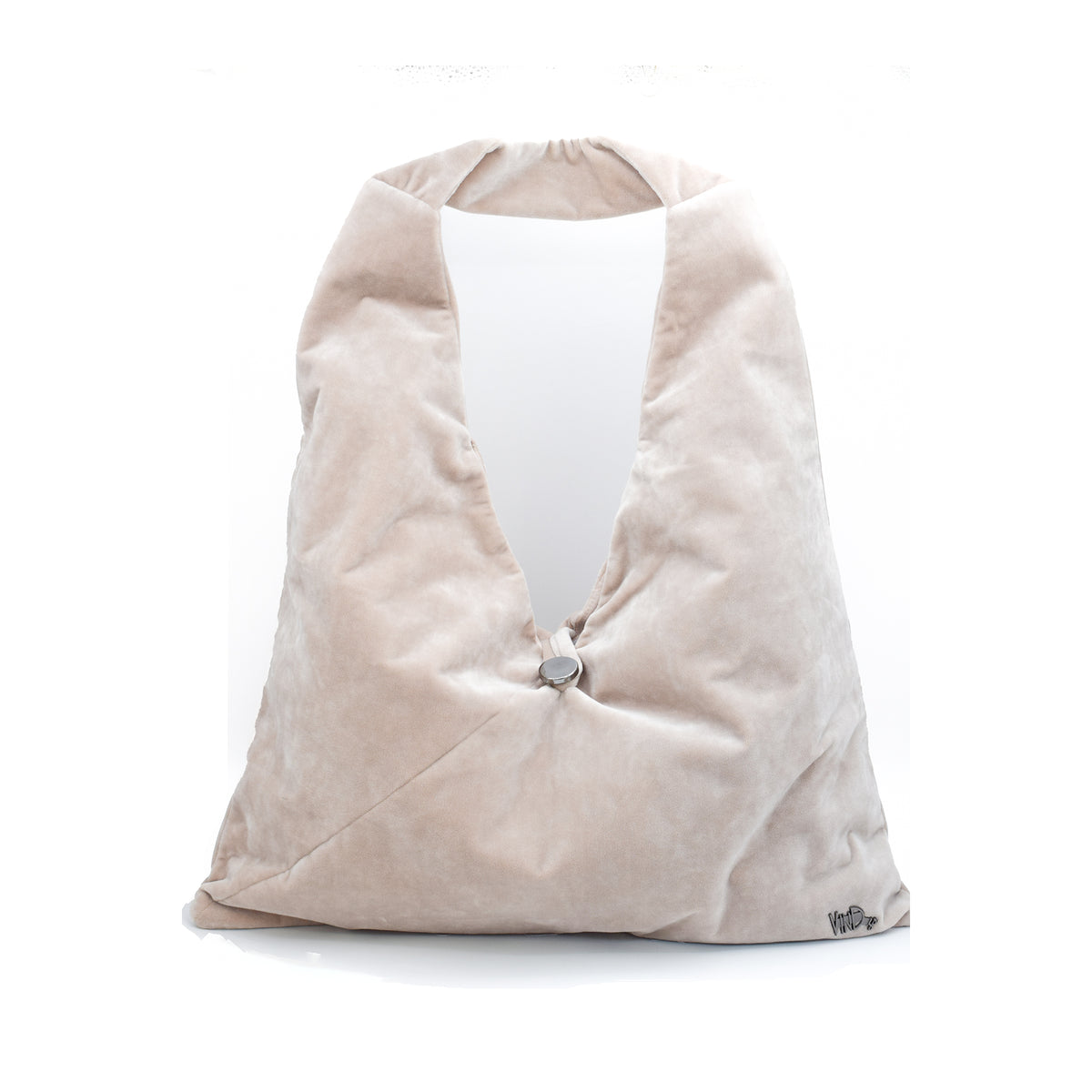 OVERSIZED | Χειροποίητη Βελούδινη Τσάντα Ώμου Shopper - Latte