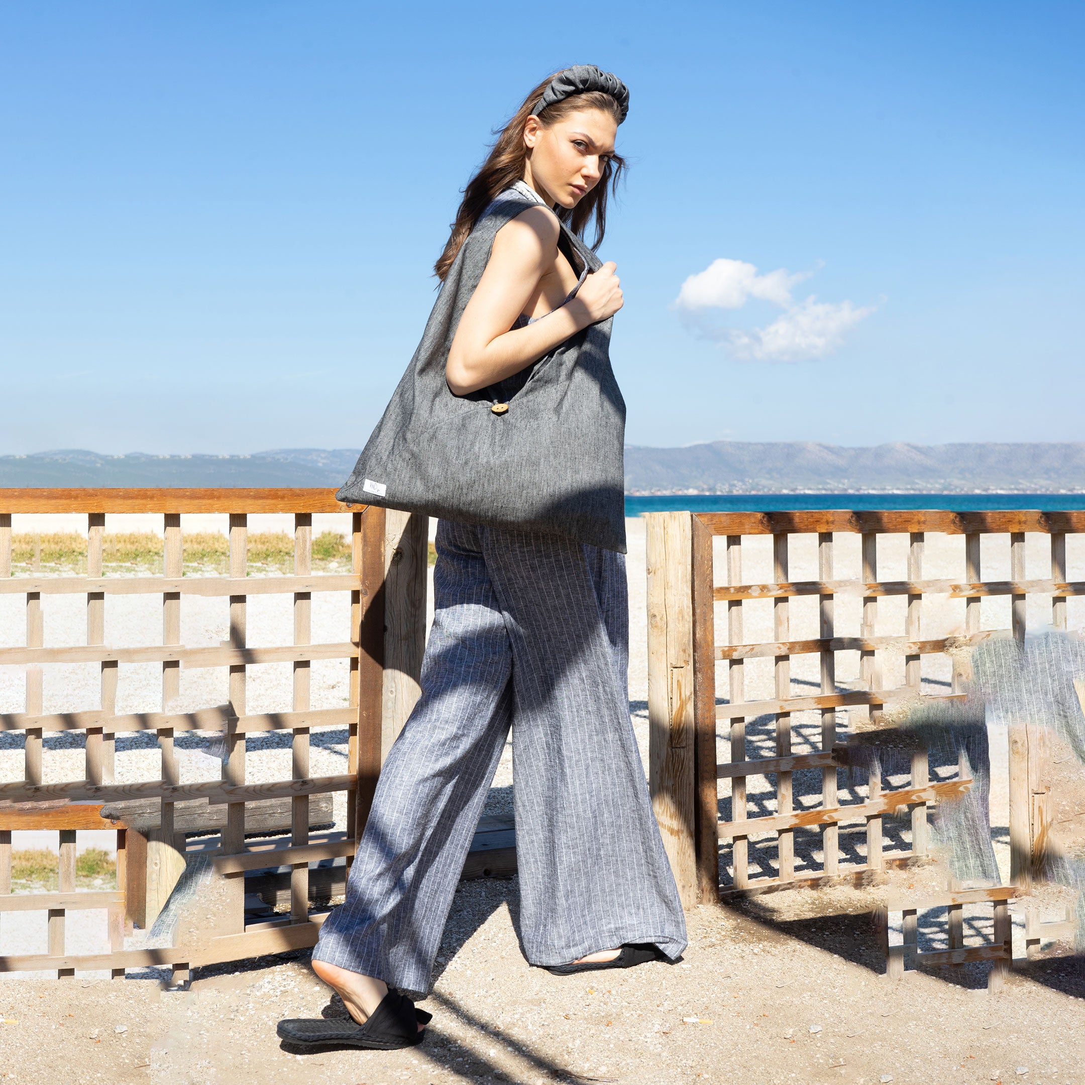 Παντελόνα Wide-Leg, Βισκόζη-Λινό, 5 χρώματα, χειροποίητη
