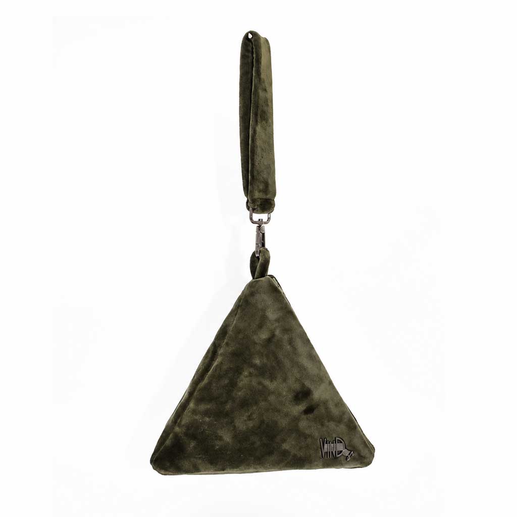 PYRAMID | Χειροποίητη Βελούδινη Τσάντα Χειρός - Moss Green