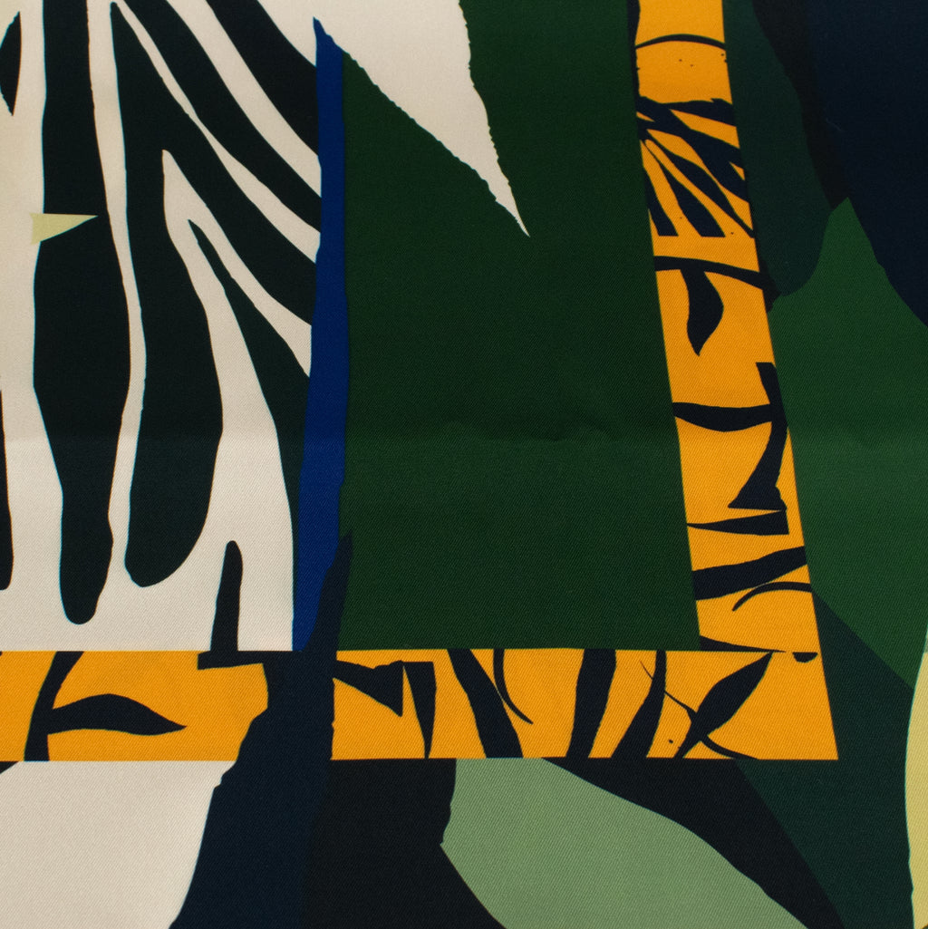 AMELIE: Μαντήλι 70x70, abstract pattern leave σε blue, green, brick