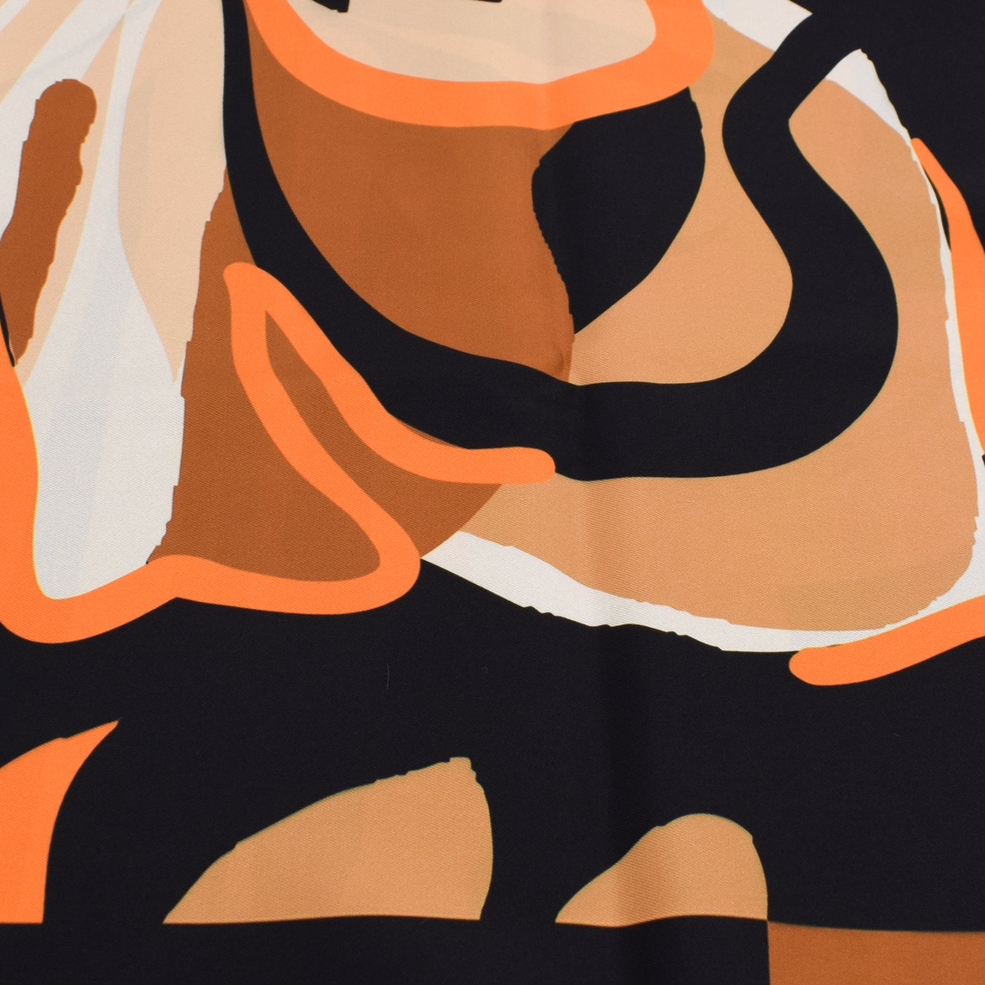 ELFI: Μαντήλι 70x70, abstract μοτίβο σε beige, coffee και ivory