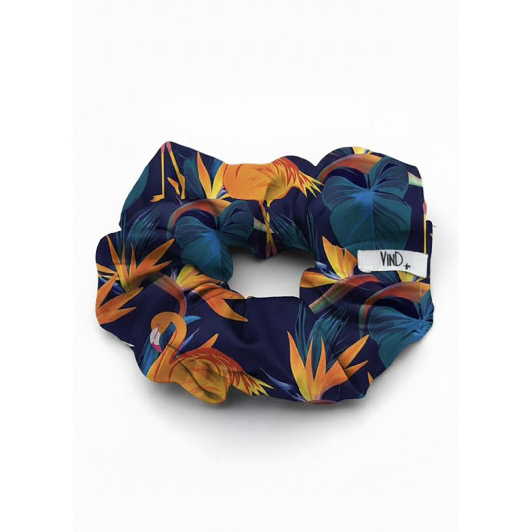 MALAGA: Εμπριμέ λαστιχάκι μαλλιών scrunchie, σατεν