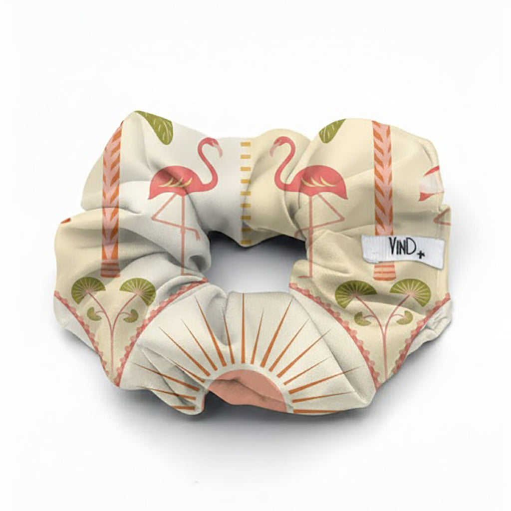 MARBELA: Εμπριμέ λαστιχάκι μαλλιών scrunchie, σατεν