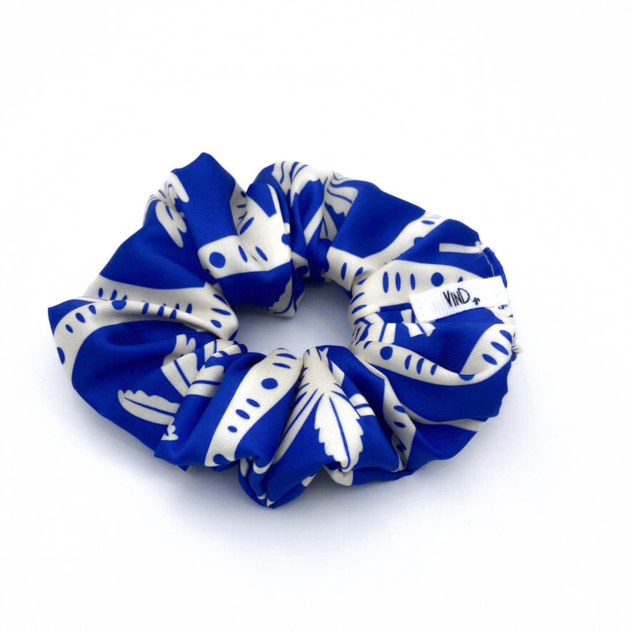 TARIFA: Εμπριμέ λαστιχάκι μαλλιών scrunchie, σατεν
