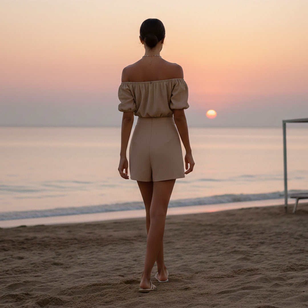 DESERT SAND SKIRT SHORTS: Χειροποίητη φούστα, σορτς, wrap style, βισκόζ