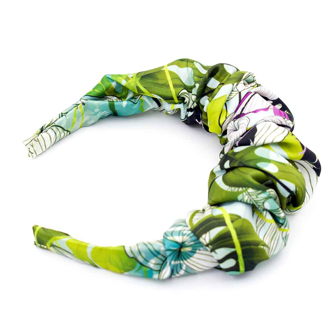 UBERTA: Χειροποίητη στέκα, σατεν, με monstrera leaves pattern