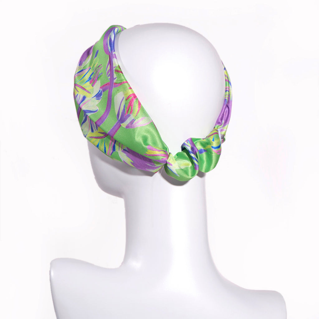 BERENICE KIWI: Bandana κορδέλα μαλλιών, με impression flowers pattern