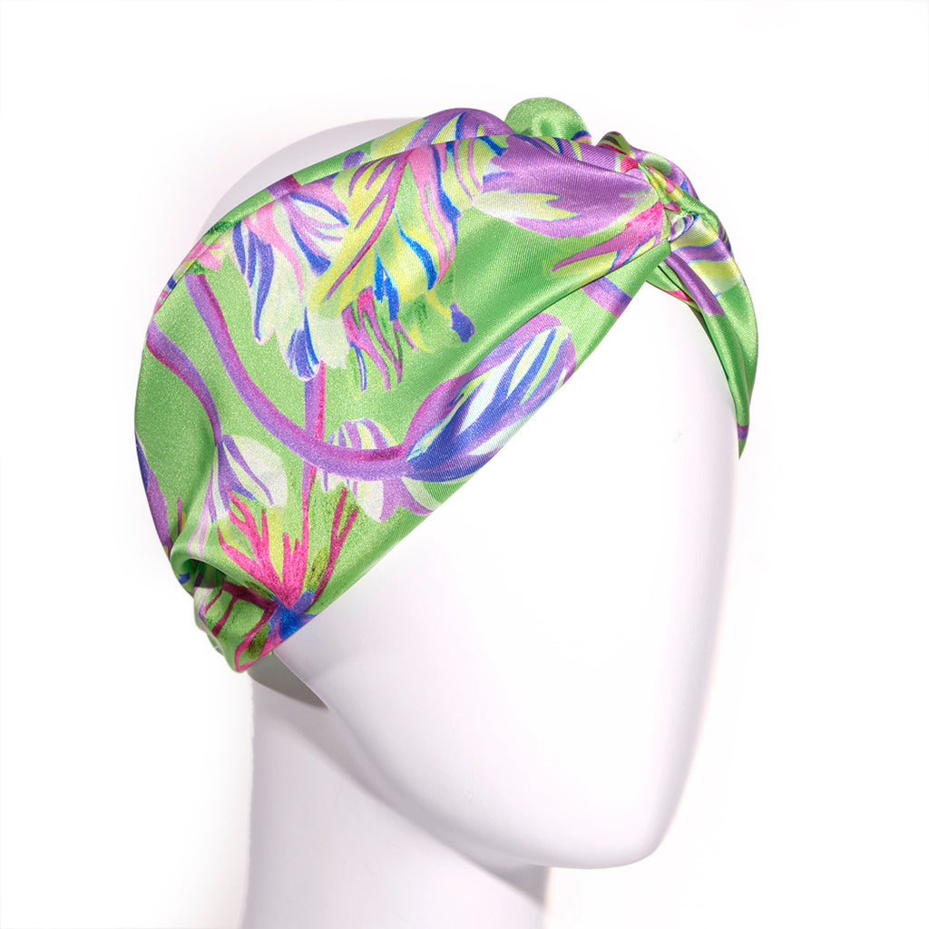 BERENICE KIWI: Bandana κορδέλα μαλλιών, με impression flowers pattern