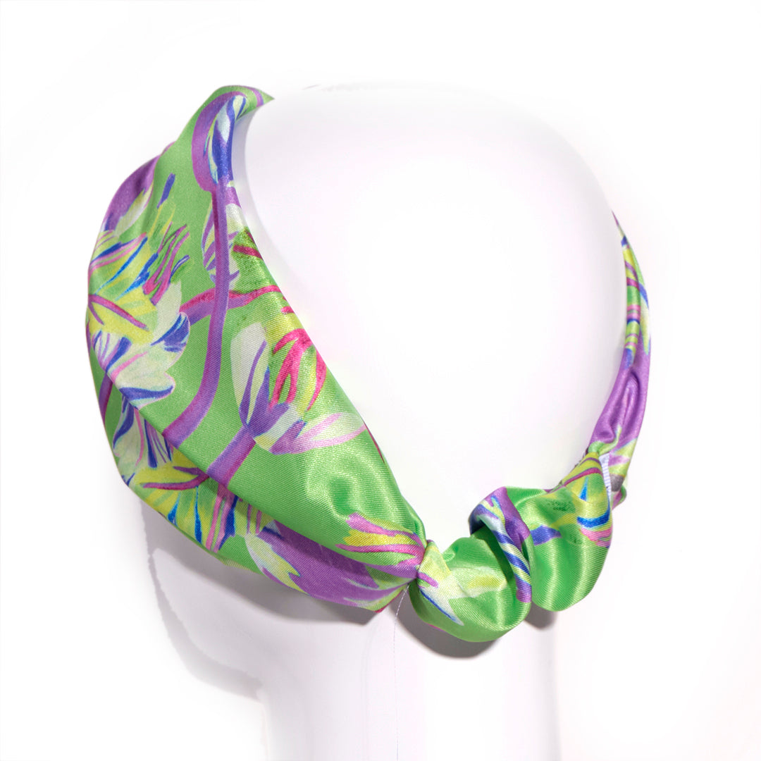 BERENICE KIWI: Bandana κορδέλα μαλλιών, με impression flowers pattern