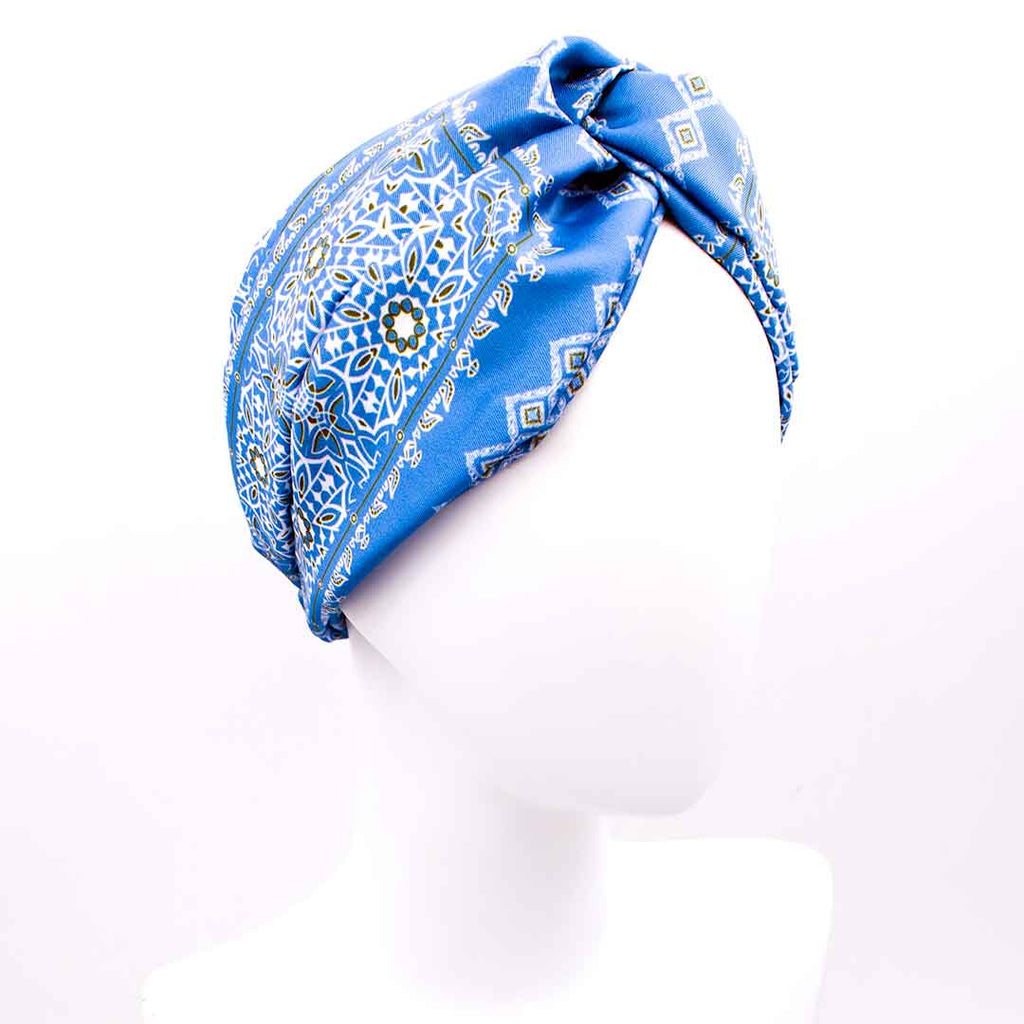 HERMINE PALE GREEN: Bandana κορδέλα μαλλιών, με arabesque lines pattern