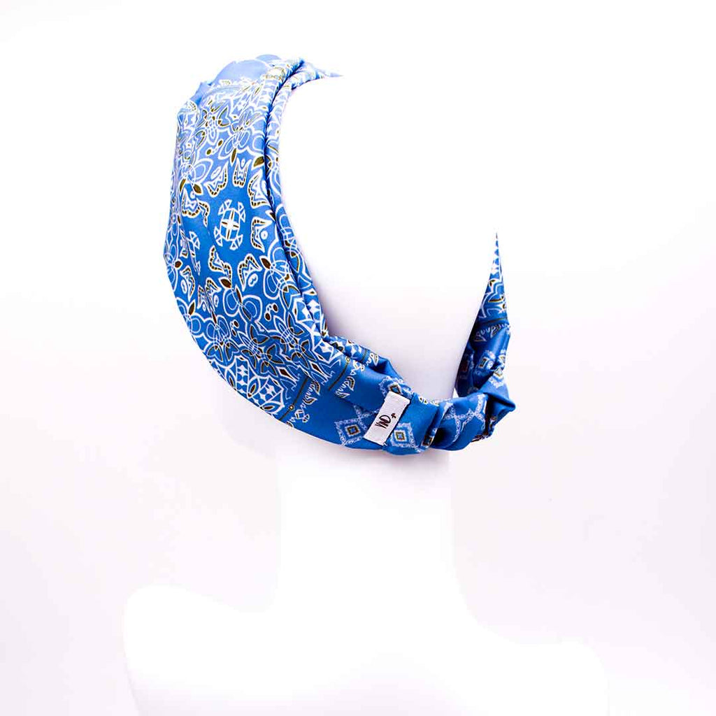 HERMINE PALE GREEN: Bandana κορδέλα μαλλιών, με arabesque lines pattern