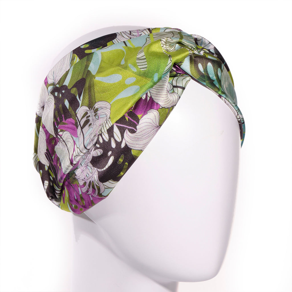 UBERTA: Bandana κορδέλα μαλλιών, με monstrera leaves pattern