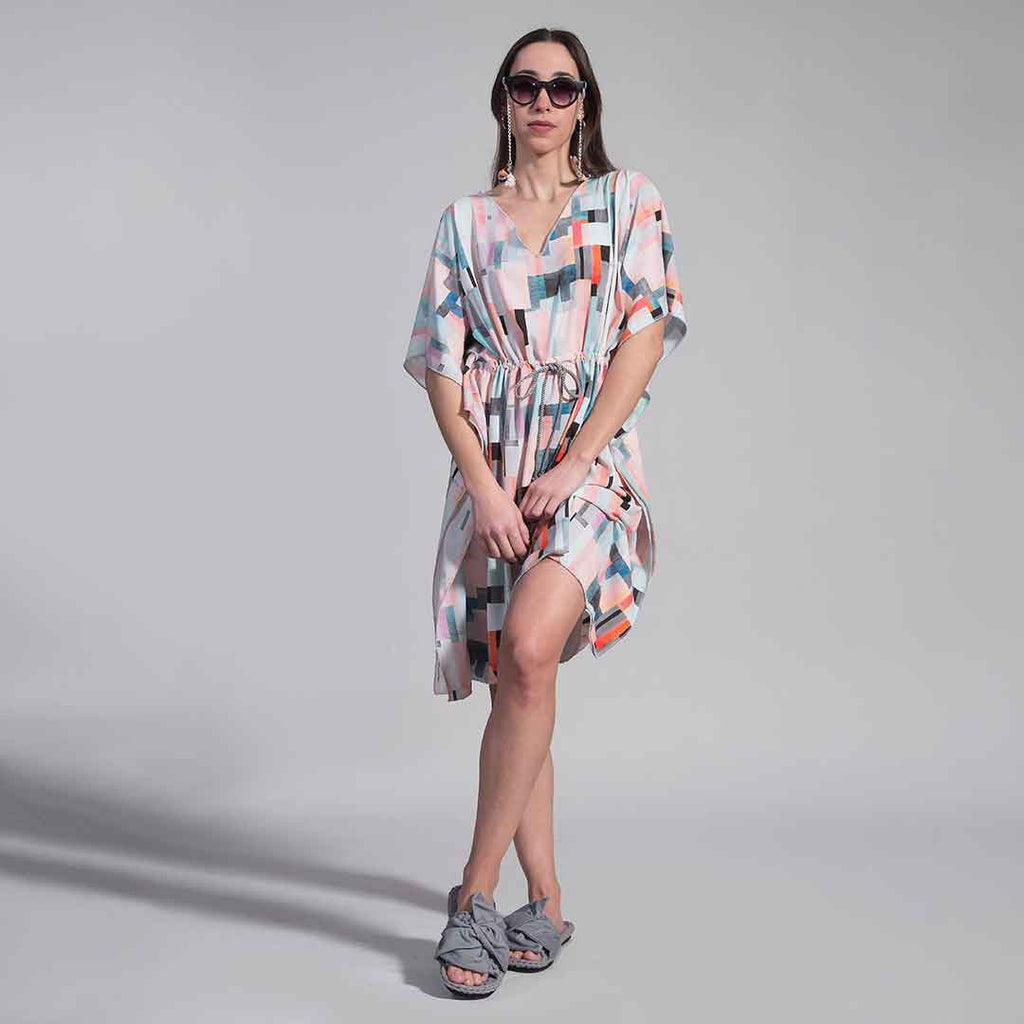 PEARL: Καφτάνι κοντό, oversized γαλάζιο, πράσινο