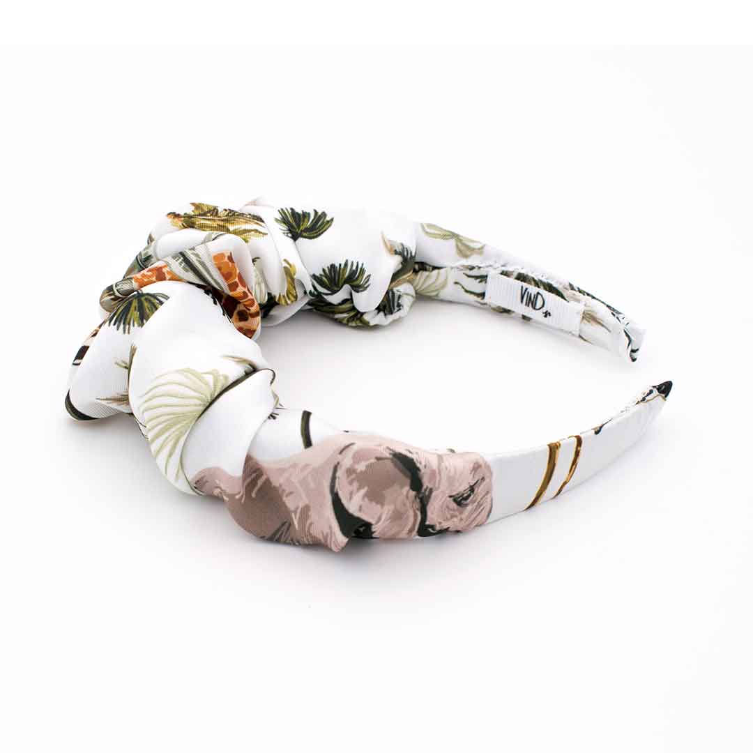 MEEKA: Χειροποίητη στέκα, σατεν, με palm trees, zebra, giraffe και elephant pattern