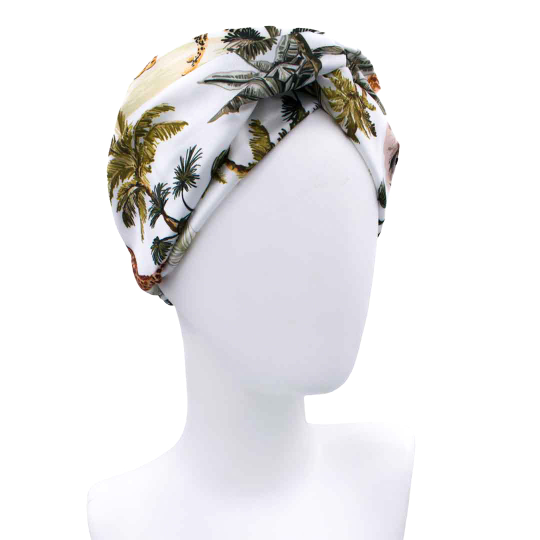 MEEKA:  Bandana κορδέλα μαλλιών, με palm trees, zebra, giraffe και elephant pattern