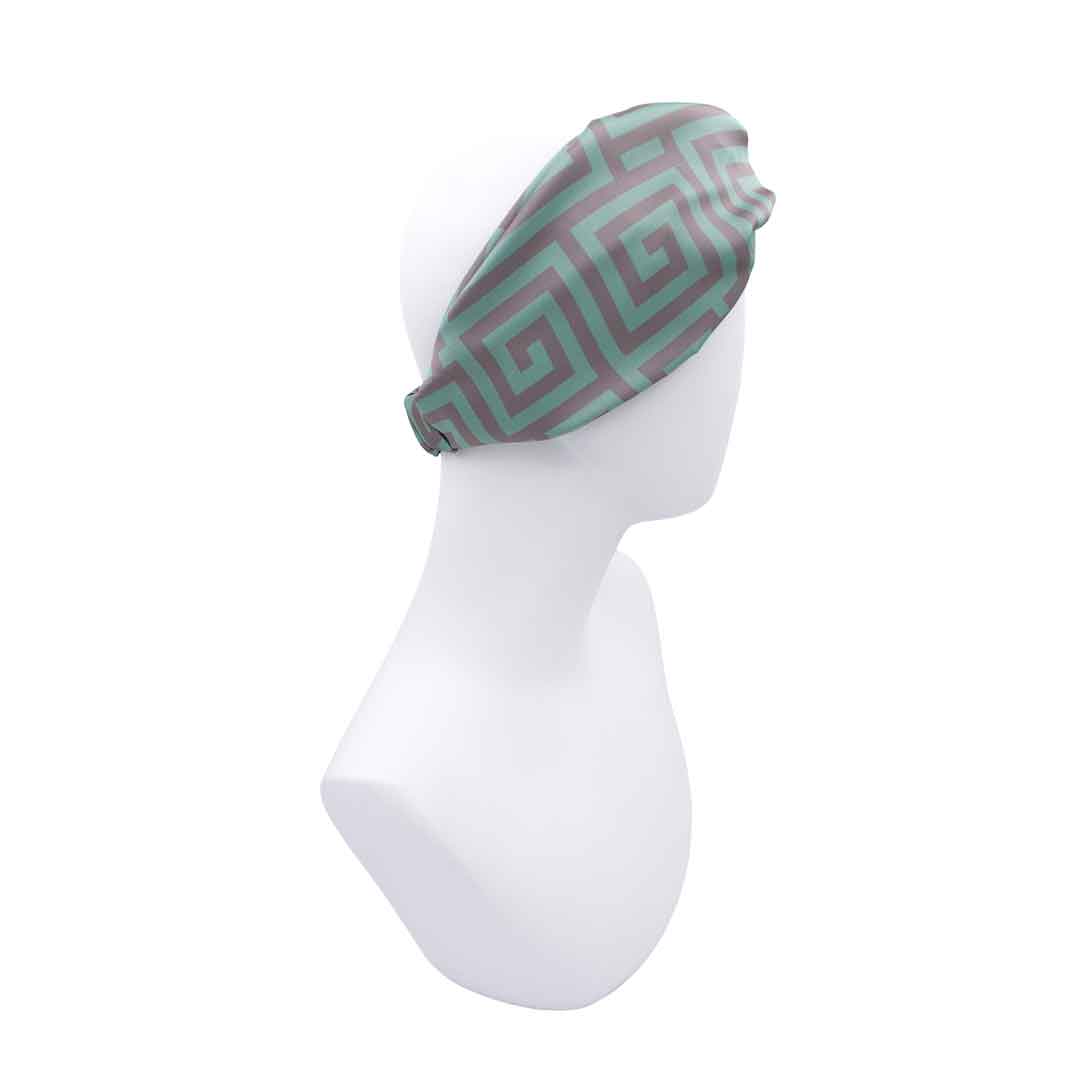 SAFFRON PISTAGIO: Bandana κορδέλα μαλλιών, με pattern greek key