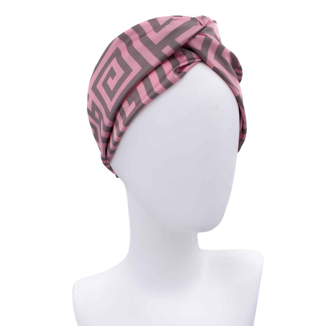 SAFFRON ROSE: Bandana κορδέλα μαλλιών, με pattern greek key