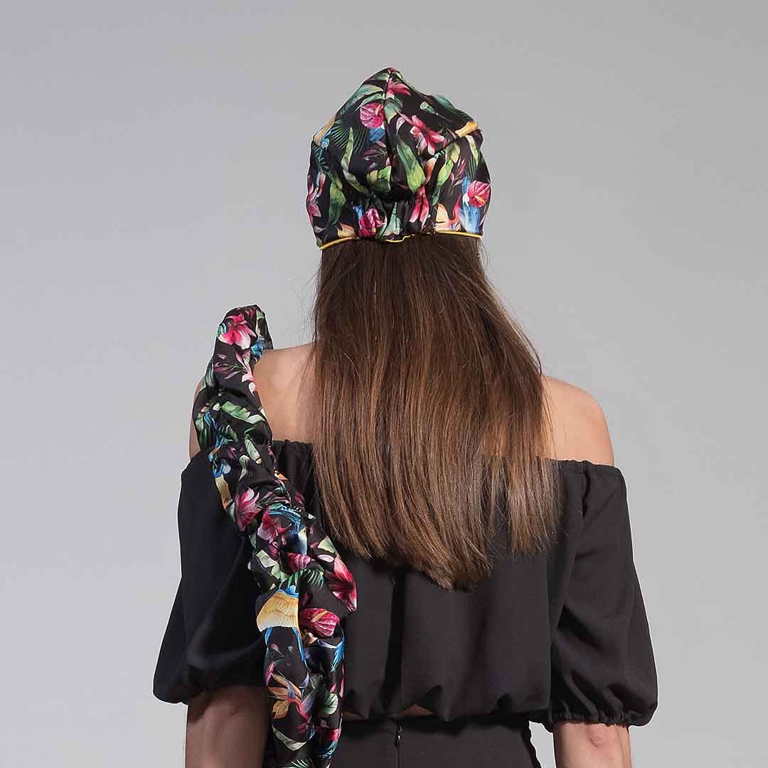 BLACK: Crop top τεχνητό μετάξι μαύρο