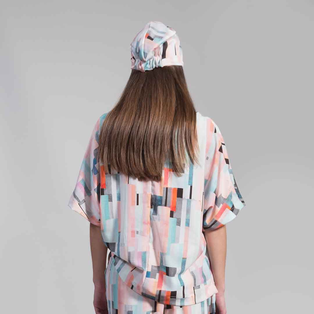 PEARL: Vneck top, γαλάζιο, πράσινο