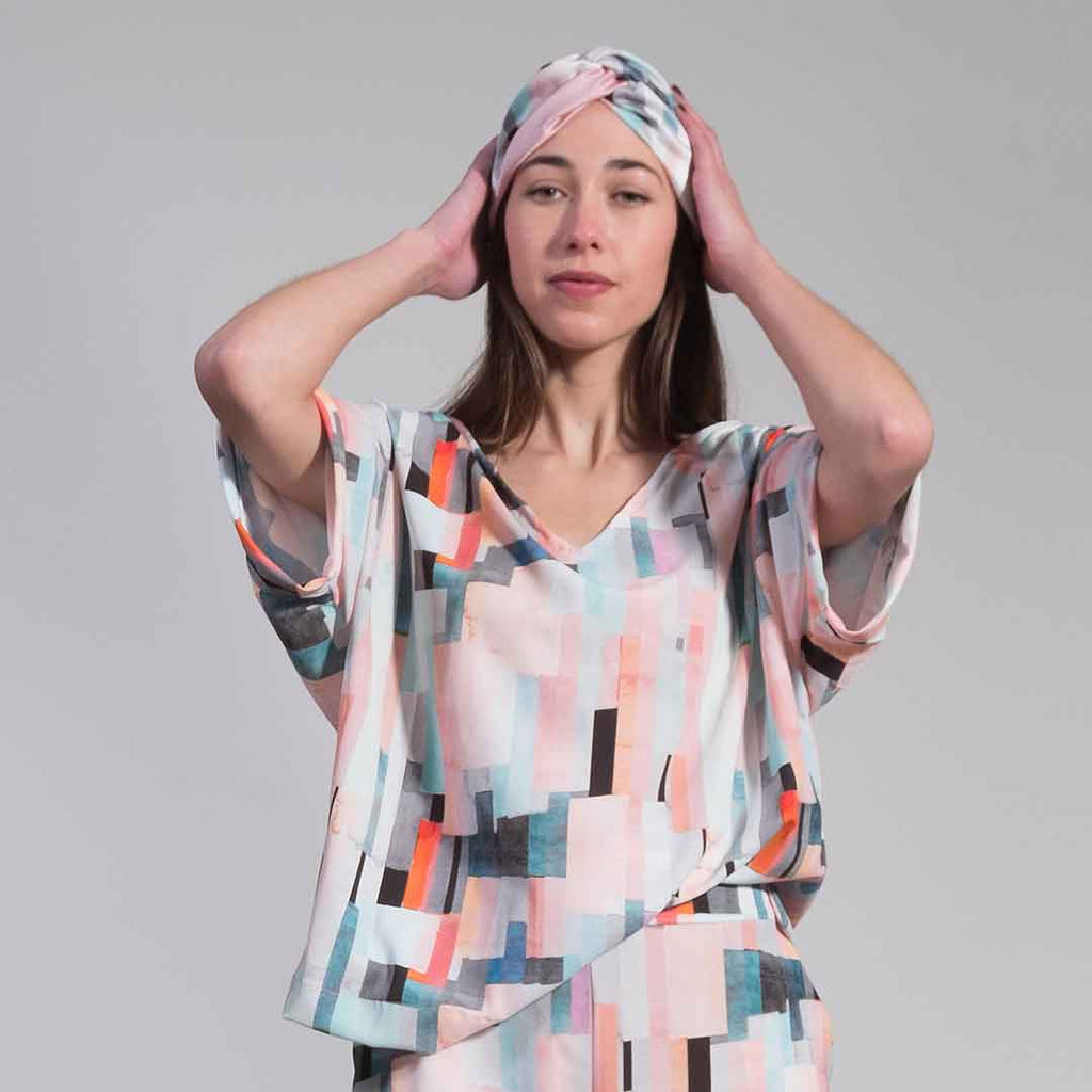 PEARL: Vneck top, γαλάζιο, πράσινο