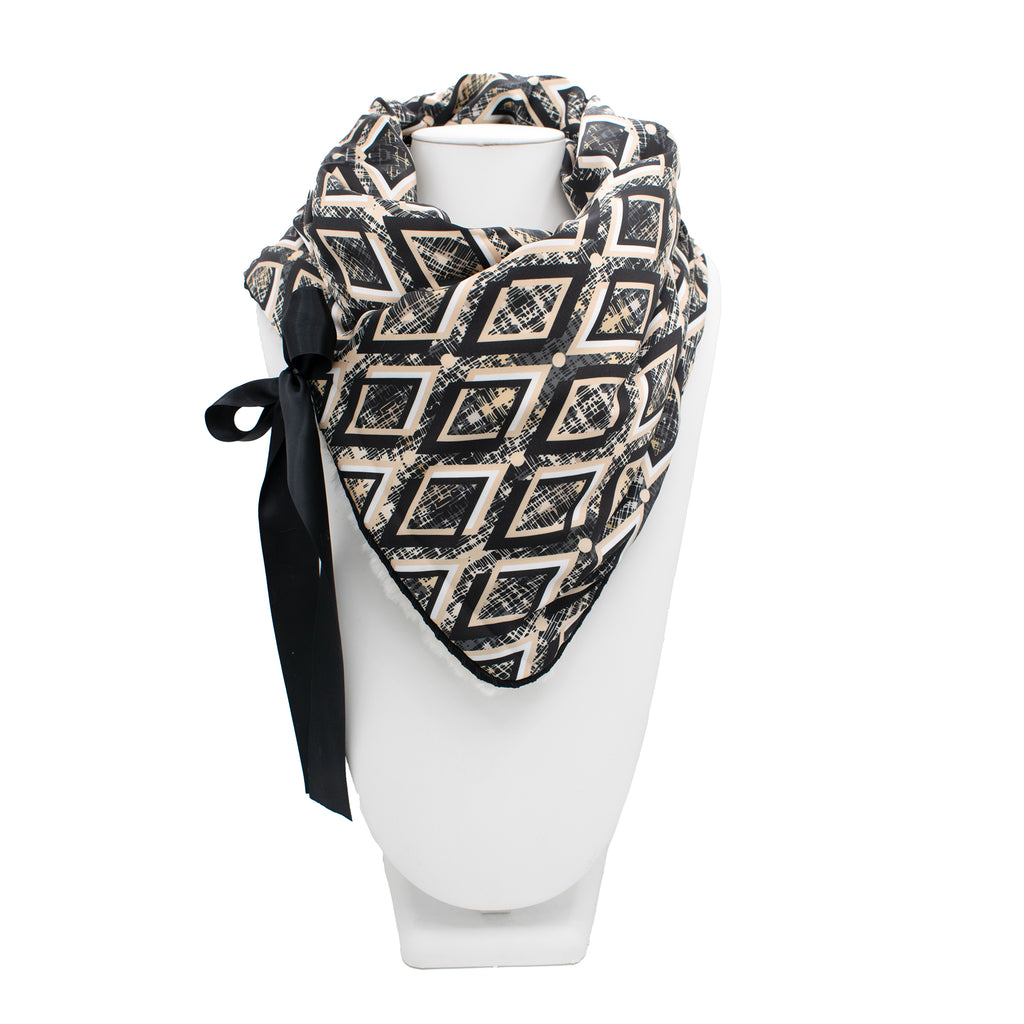 MADISON: Δετός λαιμός πράσινο beige, black, ivory