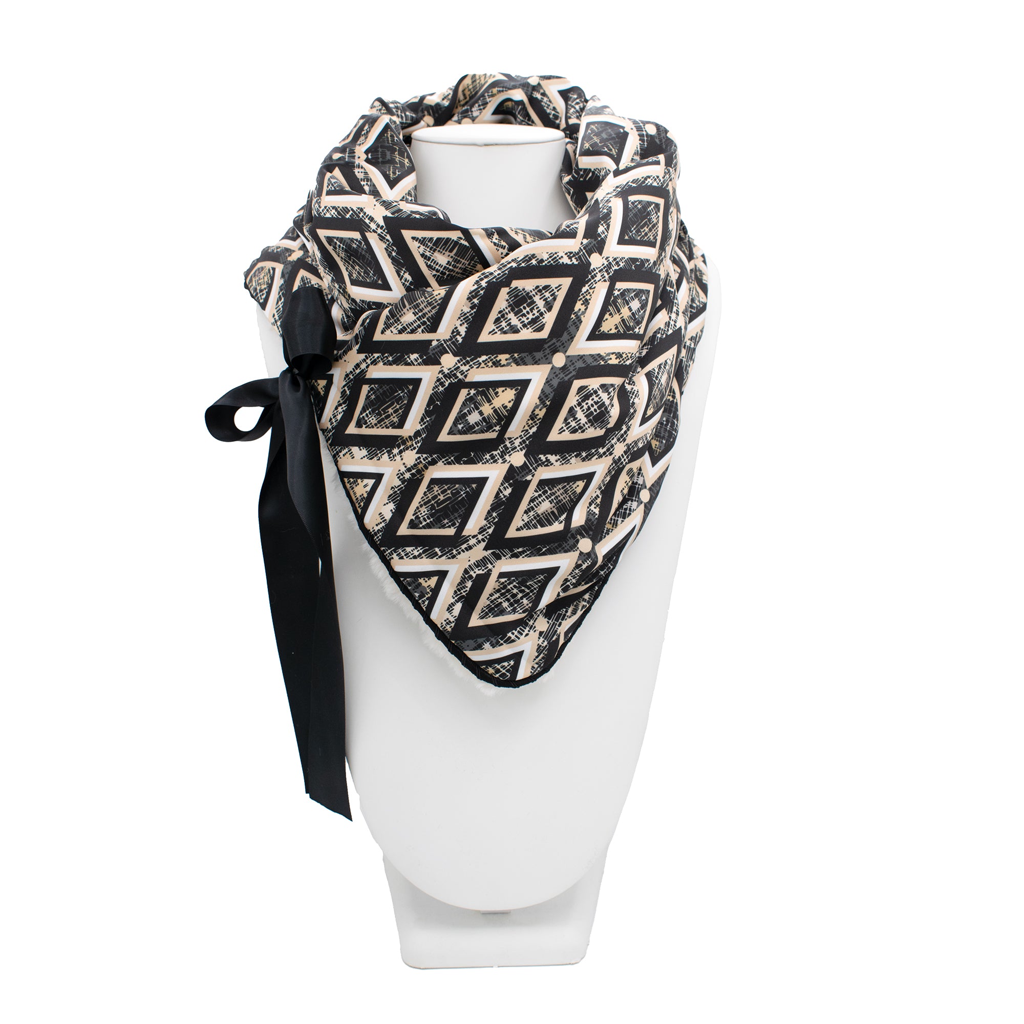 MADISON: Δετός λαιμός πράσινο beige, black, ivory