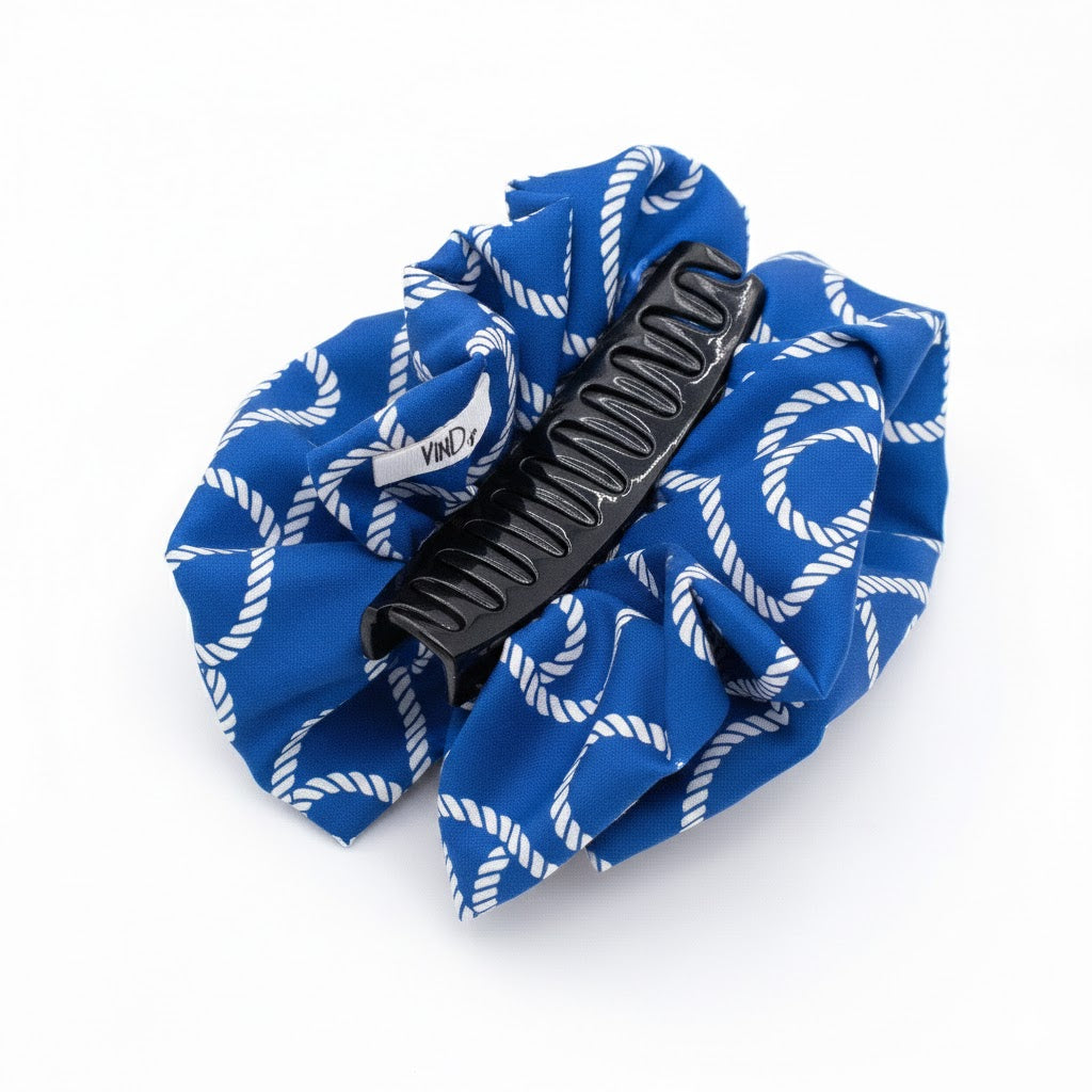 AEGEAN: Klammer μαλλιών, με σατέν στολισμα, rope pattern print